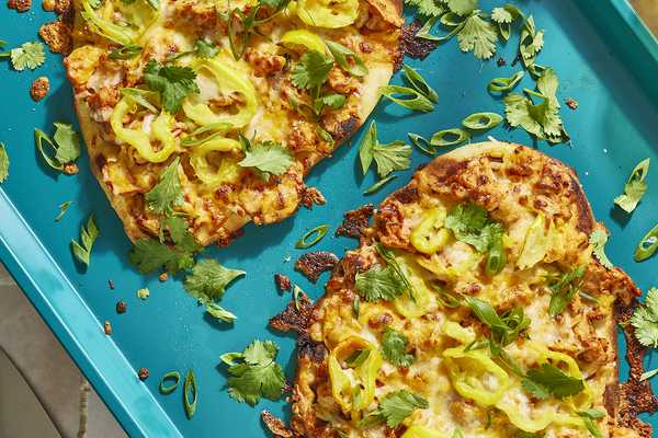 BBQ Classic Cutlet ‘Pizza’ on Naan Bread